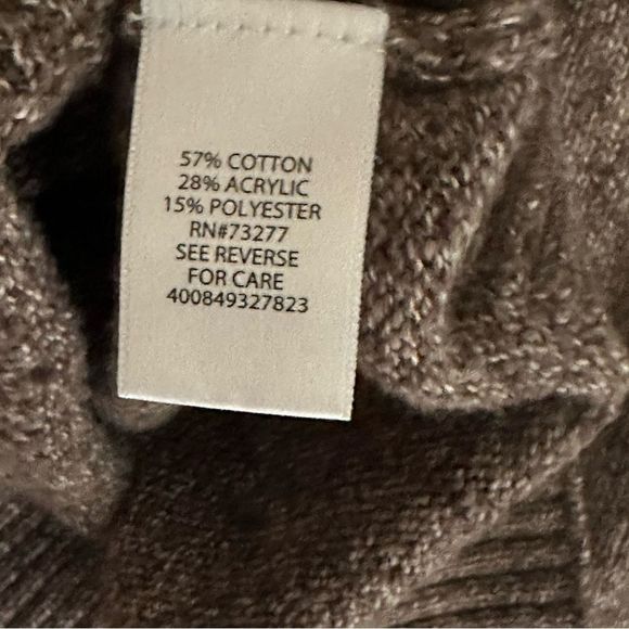 Long Sleeve Sweater Size M Croft & Barrow Brown Cream - Picture 3 of 5